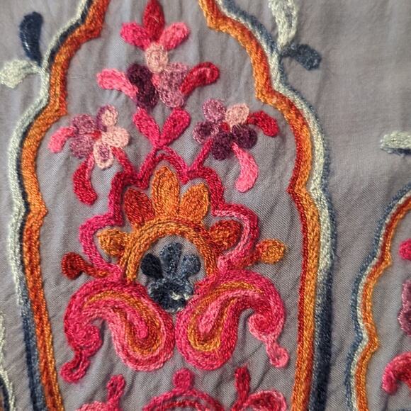 Adeline All Over Embroidered Off the Shoulder Boho Peasant Blouse Women's Size S - Picture 7 of 8